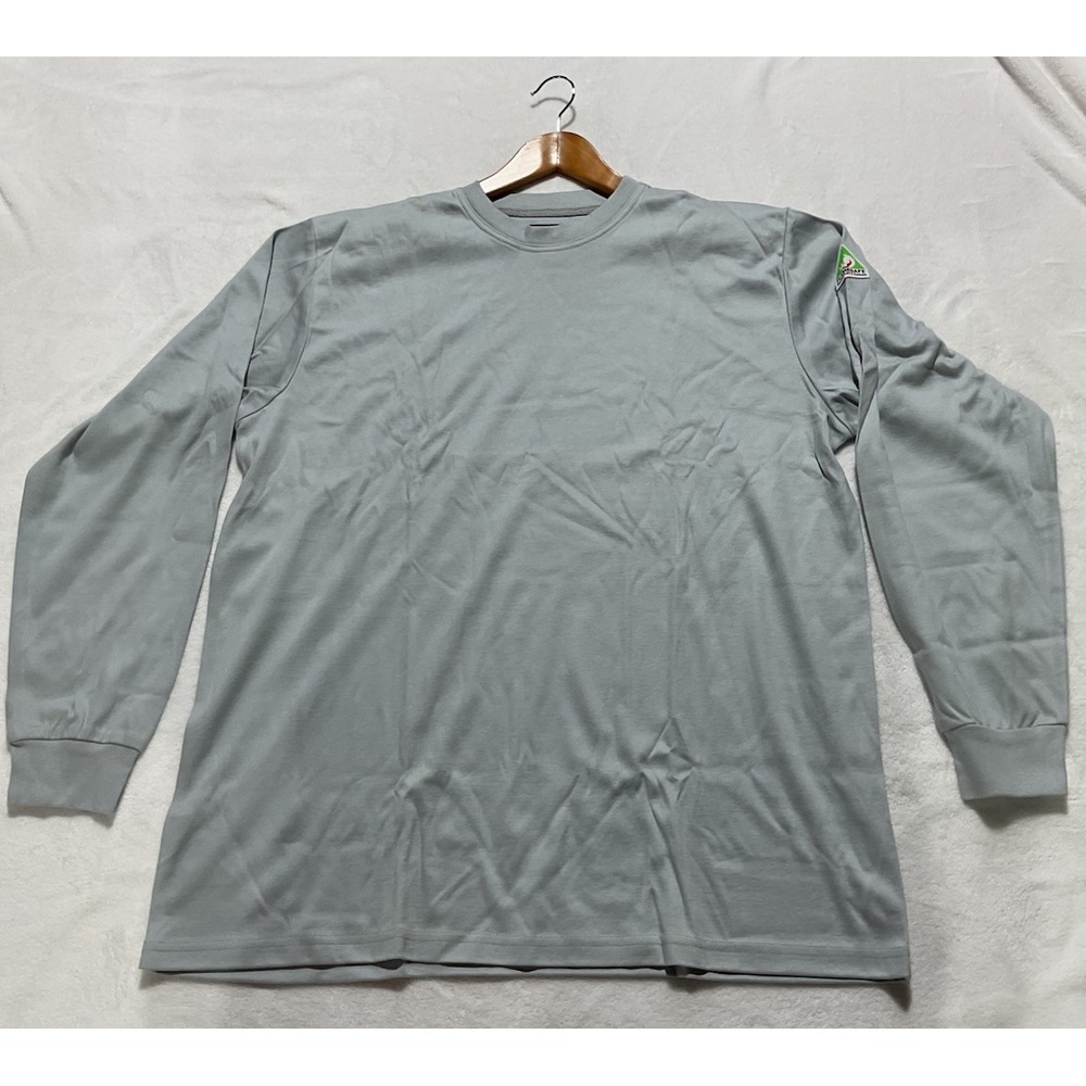 Maxisoft Flame Resistant 100% Cotton Shirt Gray XXXXL 4XL Big & Tall